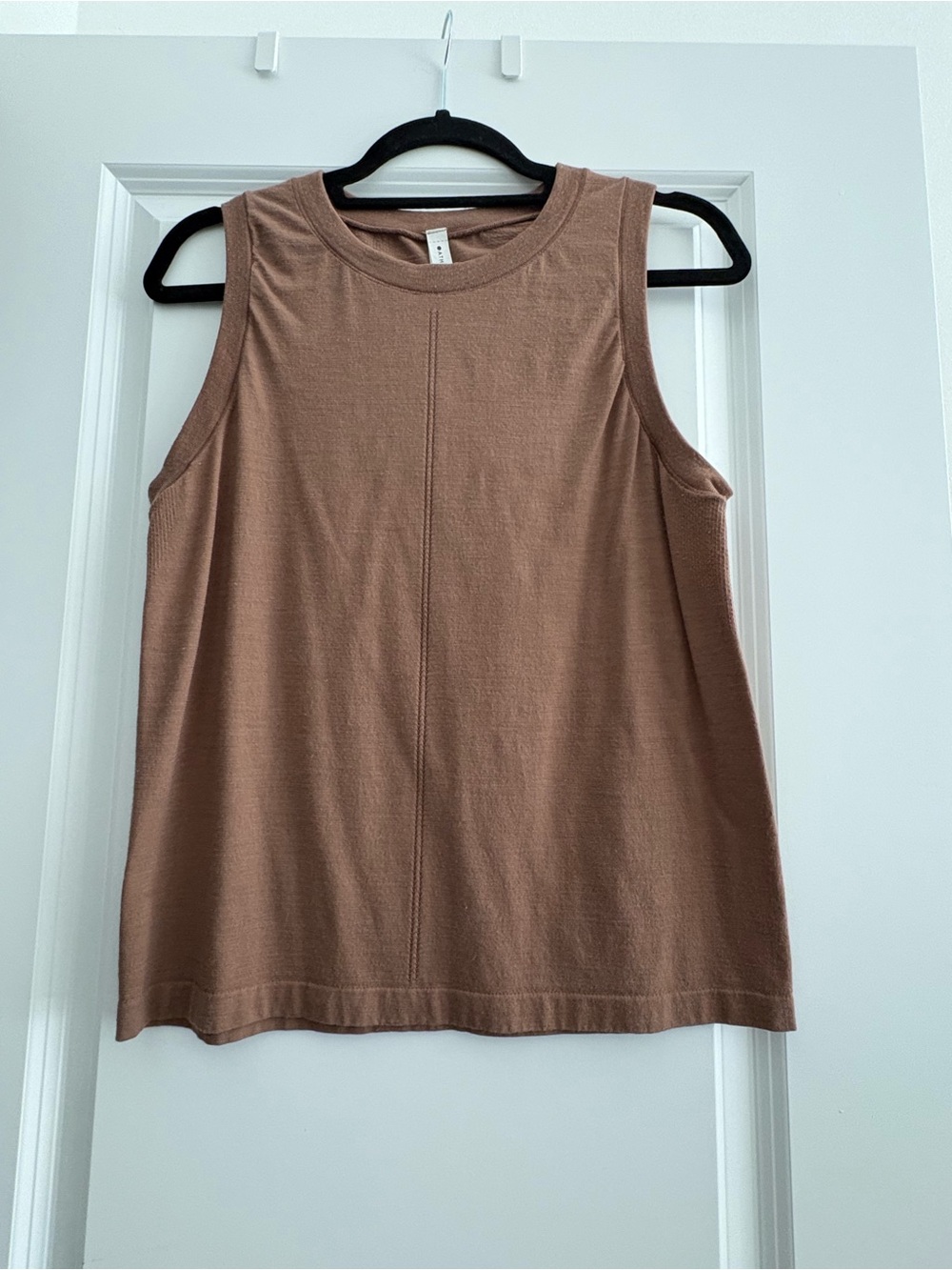 Athleta Ribbed Center-Seam Tank Top - Taupe